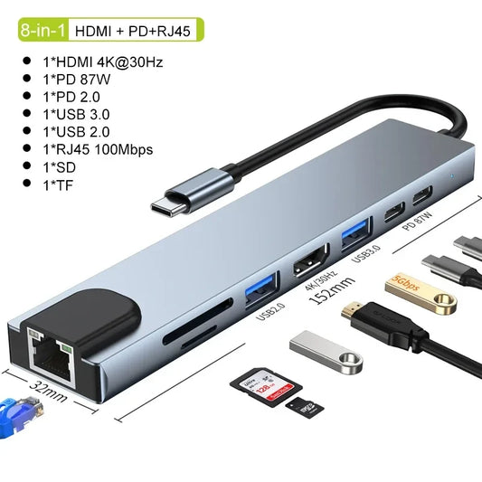 Hub USB C Multipuerto para Portátil